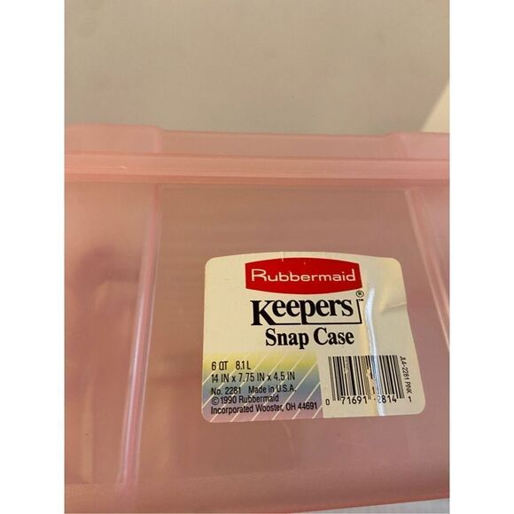 Rubbermaid 6qt keeper 1990 pink container #2281 Made in USA - Picture 6 of 6